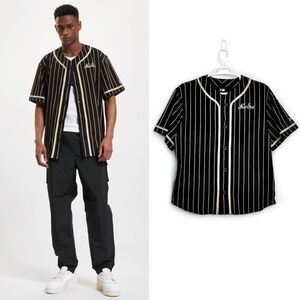 New Era Pinstripes Baseball 100% Cotton Jersey Unisex XL Sporty Streetwear Loose